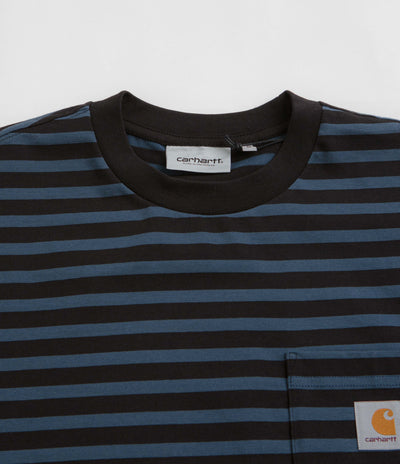 Carhartt Seidler Pocket T-Shirt - Seidler Stripe / Squid / Black