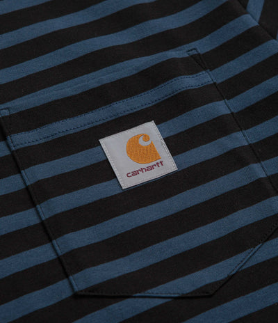 Carhartt Seidler Pocket T-Shirt - Seidler Stripe / Squid / Black