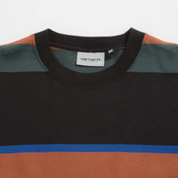 Carhartt Sundling Long Sleeve T-Shirt - Sundling Stripe / Deep Hamilton Brown thumbnail