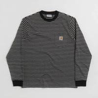 Carhartt Verner Pocket Long Sleeve T-Shirt - Verner Stripe / Black / Dark Grey Heather thumbnail