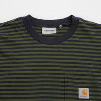 Carhartt Verner Pocket Long Sleeve T-Shirt - Verner Stripe / Dark Navy / Office Green thumbnail