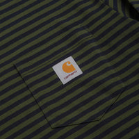 Carhartt Verner Pocket Long Sleeve T-Shirt - Verner Stripe / Dark Navy / Office Green thumbnail