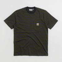 Carhartt Verner Pocket T-Shirt - Verner Stripe / Dark Navy / Office Green thumbnail