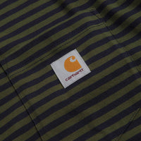 Carhartt Verner Pocket T-Shirt - Verner Stripe / Dark Navy / Office Green thumbnail