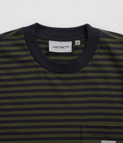 Carhartt Verner Pocket T-Shirt - Verner Stripe / Dark Navy / Office Green