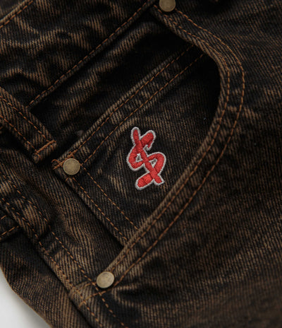 Cash Only Blockout Denim Jeans - Acid Brown Wash