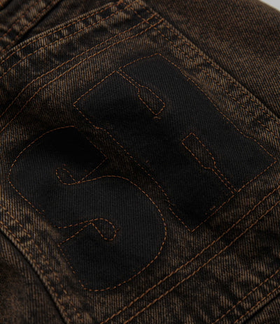 Cash Only Blockout Denim Jeans - Acid Brown Wash