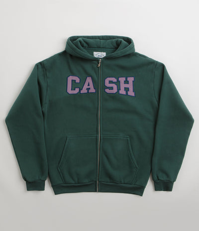 Cash Only Campus Zip-Thru Hoodie - Washed Forest