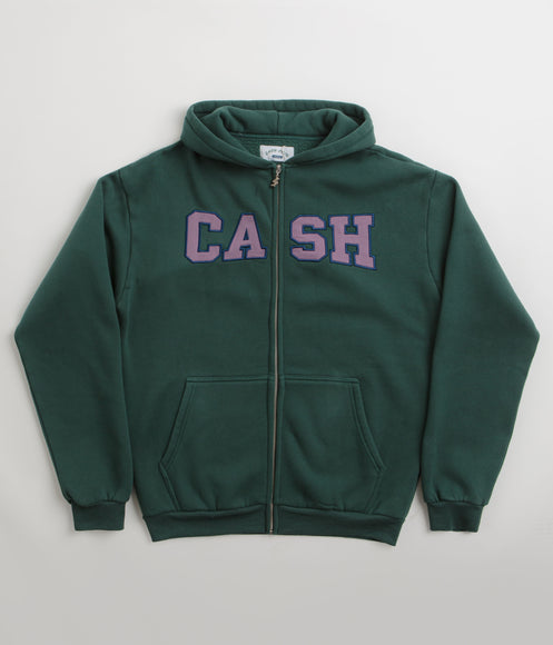 Cash Only Campus Zip-Thru Hoodie - Washed Forest