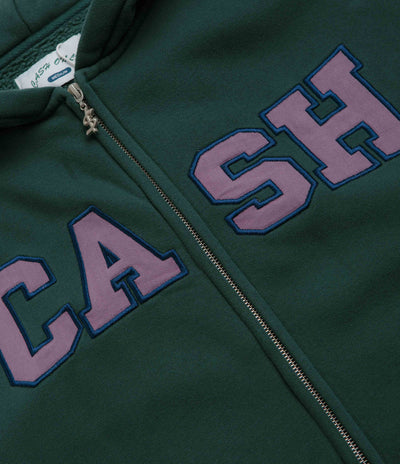 Cash Only Campus Zip-Thru Hoodie - Washed Forest