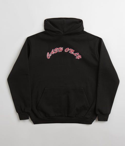 Cash Only Felt Applique Logo Hoodie - Black | Flatspot