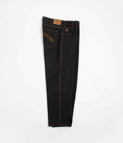 Cash Only Logo Baggy Jeans - Washed Black