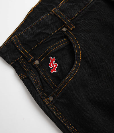 Cash Only Logo Baggy Jeans - Washed Black