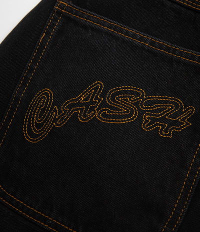 Cash Only Logo Baggy Jeans - Washed Black