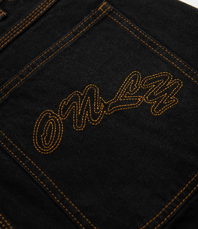 Cash Only Logo Baggy Jeans - Washed Black