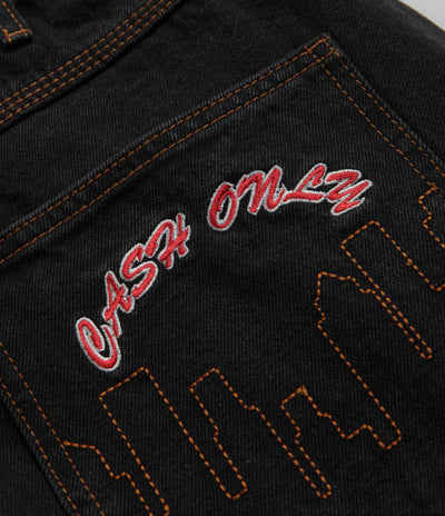 Cash Only Logo Baggy Jeans - Washed Black / Black