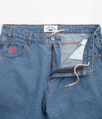 Cash Only Logo Baggy Jeans - Washed Indigo