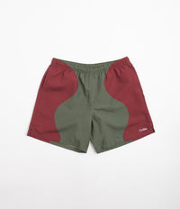 Civilist Butterfly Shorts - Bordeaux / Olive