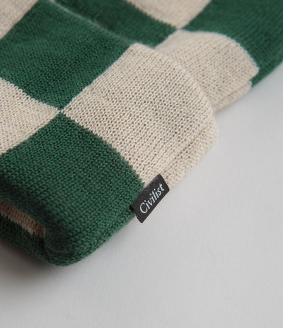 Civilist Checker Beanie - Creme Brulee / Duck Green