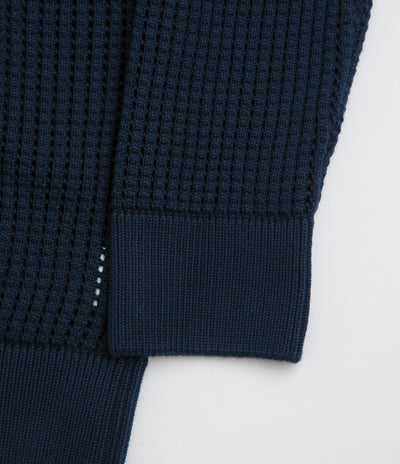 Civilist Loose Gauge Knit Sweatshirt - Navy