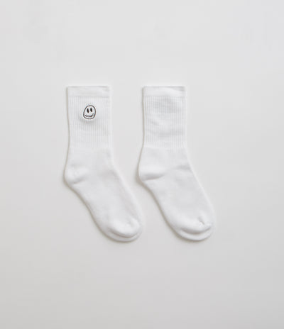 Civilist Mono Smiler Socks - White