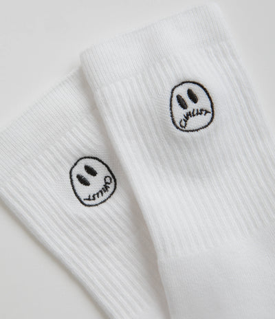 Civilist Mono Smiler Socks - White