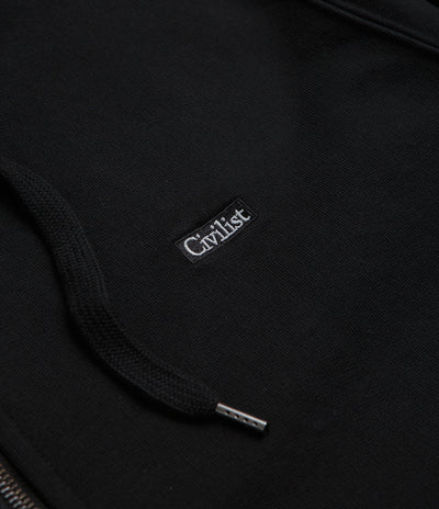 Civilist Studded Heavy Zip Hoodie - Black