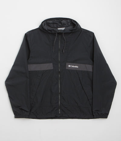 Columbia Spire Valley Hooded Windbreaker Jacket - Black / Shark