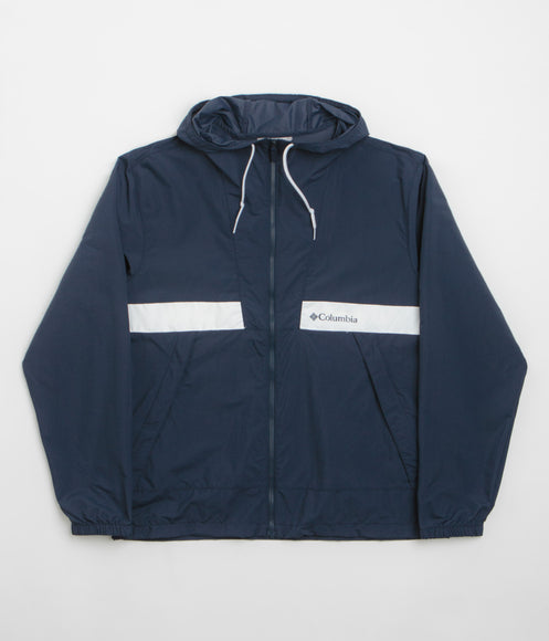 Columbia Spire Valley Hooded Windbreaker Jacket - Collegiate Navy / White