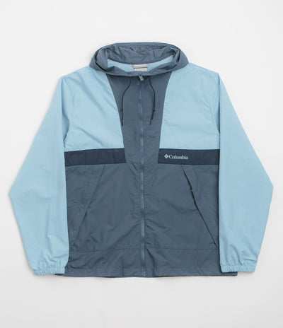 Columbia Spire Valley Hooded Windbreaker Jacket - Ripple Blue / Dark Mountain / Collegiate Navy