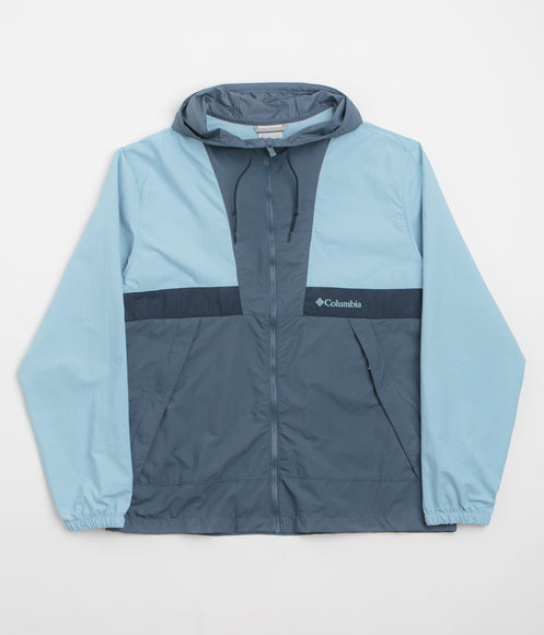 Columbia Spire Valley Hooded Windbreaker Jacket - Ripple Blue / Dark Mountain / Collegiate Navy