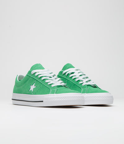 Converse Cons One Star Pro Ox Shoes - Apex Green / White / Black