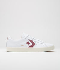 Converse PL Vulc Pro Ox Shoes - White / Deep Bordeaux / Egret