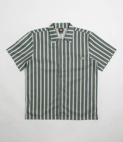 Dickies Multi Stripe Work Short Sleeve Shirt - Iceberg Green