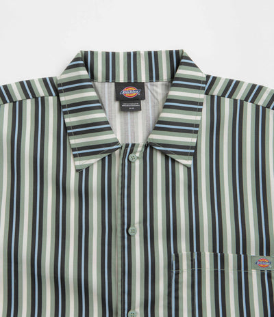 Dickies Multi Stripe Work Short Sleeve Shirt - Iceberg Green