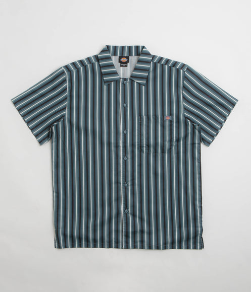 Dickies Multi Stripe Work Short Sleeve Shirt - Stormy Weather