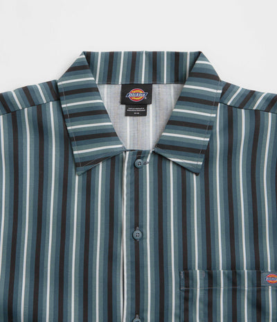 Dickies Multi Stripe Work Short Sleeve Shirt - Stormy Weather