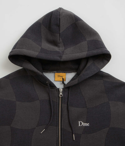 Dime Classic Checkmate Zip Hoodie - Charcoal