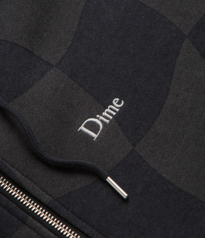 Dime Classic Checkmate Zip Hoodie - Charcoal