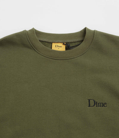 Dime Classic Small Logo Crewneck Sweatshirt - Dark Olive