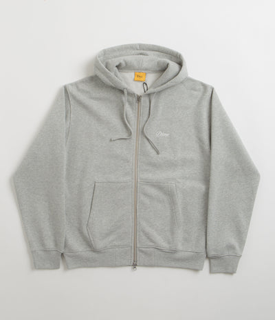 Dime Cursive Zip Hoodie - Heather Grey