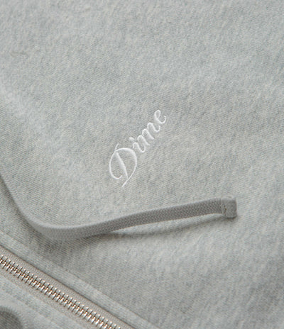 Dime Cursive Zip Hoodie - Heather Grey