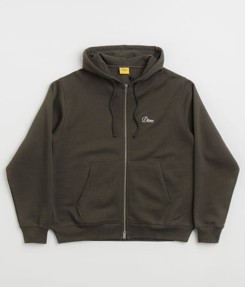 Dime Cursive Zip Hoodie - Vintage Black