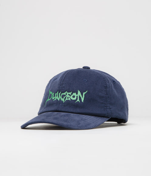 Dungeon Embroidered Logo Cap - Navy / Electric Green