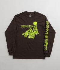 Dungeon Tower Long Sleeve T-Shirt - Chocolate / Neon Yellow