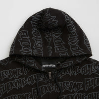 Fucking Awesome AOP Stamp Zipped Hoodie - Black thumbnail