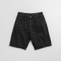 Fucking Awesome Baggy Pleated Denim Laser Shorts - Black thumbnail