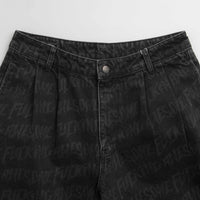 Fucking Awesome Baggy Pleated Denim Laser Shorts - Black thumbnail