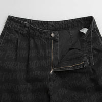 Fucking Awesome Baggy Pleated Denim Laser Shorts - Black thumbnail