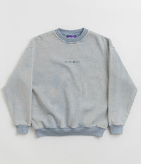 Fucking Awesome Little Stamp Snow Wash Crewneck Sweatshirt - Dusty Blue